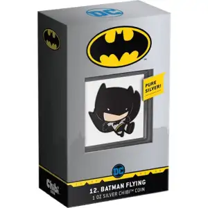 2021 1 oz Niue Silver Chibi Batman Flying Shaped Coin