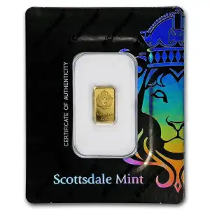 Scottsdale Mint 1g Gold Lion Bar in Certilock (3)