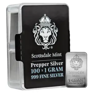 1g x 100 Scottsdale Silver Bars (3)