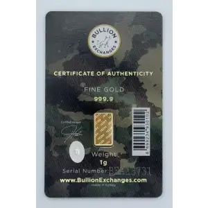 1 Gram Gold Bullion Exchanges Army Camouflage Istanbul Gold Refinery (IGR) .9999 Bar (In Assay)