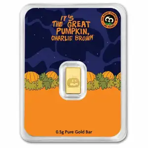 1/2 gram Gold Bar - Peanuts® Its The Great Pumpkin 60th Anniv.