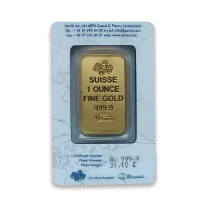 1oz PAMP Gold Bar - Suisse Repeater